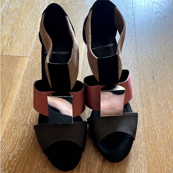 Pierre Hardy Suede Colorblock Pattern Sandals used - Picture 9 of 15